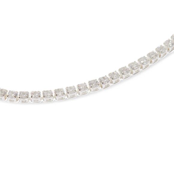 Luv AJ X Alyssa Lynch Tennis Necklace Prong Set CZ Silver Tone 18 inch - Picture 9 of 10